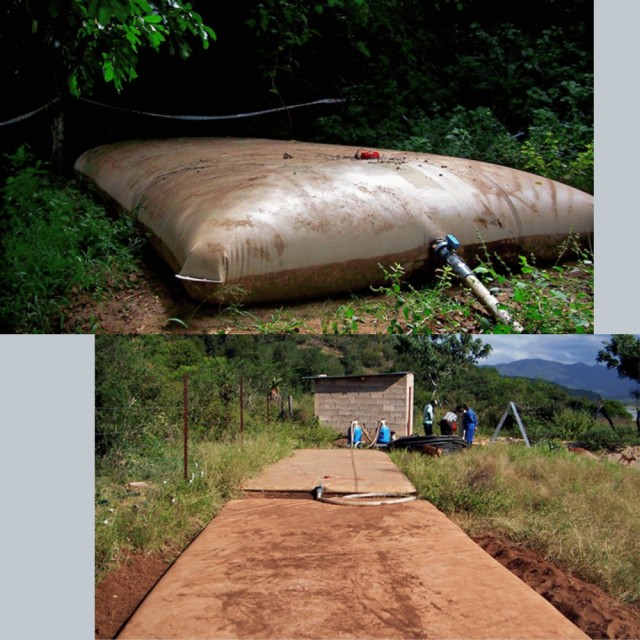 Pillow tank in field